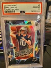 Graded 2024 Panini Mosaic Drake Maye #3 Storm Rookie RC Football Card PSA 10