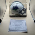 Santonio Holmes Signed Pittsburgh Steelers SB XLIII Mini Helmet COX SIGN COA