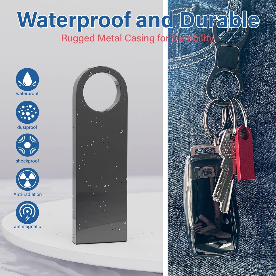 Chiavetta USB Mini da 1GB, 20 Pezzi, Impermeabile, 1 GB, USB, in Metallo, Con... - Immagine 3 di 4