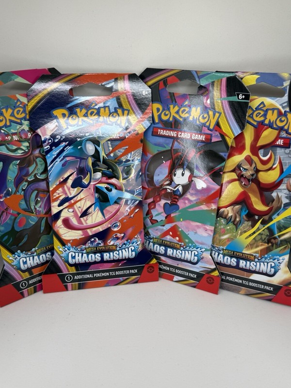 Pokemon Chaos Rising Sleeved Booster Pack Art Set Lot of 4 Sealed All Arts