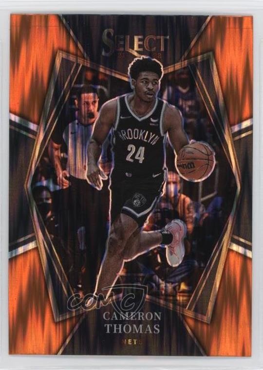 2021 Select Premier Level Orange Flash Prizm Cameron Thomas #126 Rookie RC 07i7