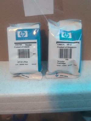 HP 57+ Plus Tri Color Ink  And Hp57 Tri-Color Cartridge.   See Photos  