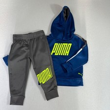 Puma Toddler Boys 2-Piece Set Hoodie Sweatpants in Blue Grey Size 2T