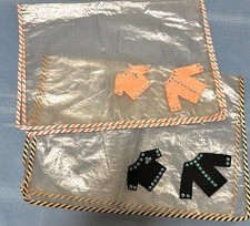 TWO CUTE, 1950's DECORATED SWEATER STORAGE BAGS, VINYL