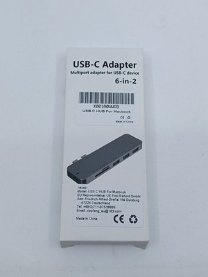 USB-C 6-in-2 Hub Adapter USB 3.0 SD TF 100W PD für MacBook Grau_0,06_5