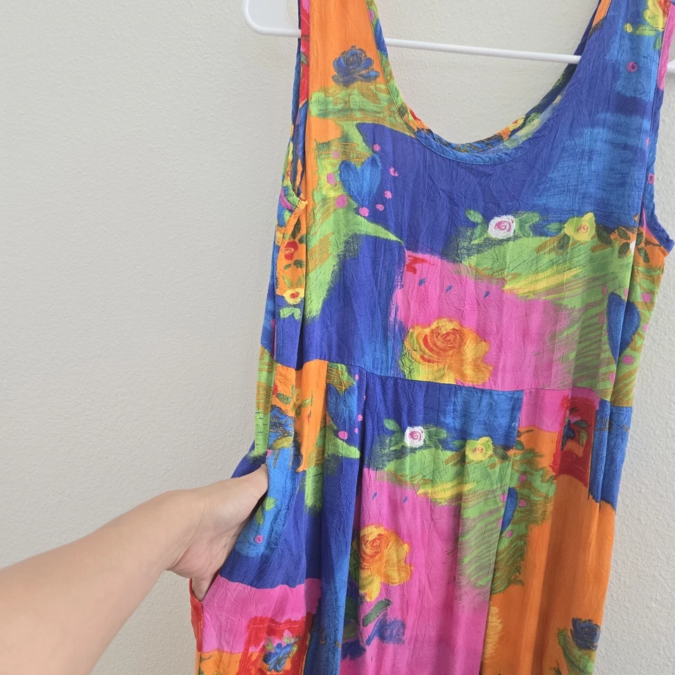 Maxi Vestido Sol Vintage Años 90 Jams World Clásico Rave Mamá Hippie Boho Grunge Pequeño Foto 4 de 4