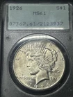 1926 Peace Silver Dollar PCGS MS61 OGH Old Green Holder Tougher Rattler Date