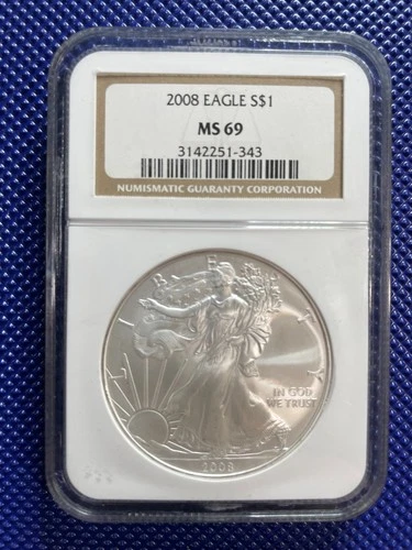 2008 ~ Silver Eagle S$1 ~ NGC MS69 ~ #3142251-343