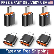 6 Pack USB C to USB 3.0 Adapter OTG Type C Male to USB A Female Black