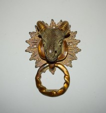 Brass Goat Animal Sweet Home Door Knocker Unique Front Door Bell Decor RD701