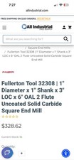 6 NEW FULLERTON 1 " X 4" Carbide 32308