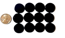 FOUR 4 PIECES OF 18 MM GENUINE BLACK ONYX FLAT ROUND SHAPE BELOW WHOLESALE