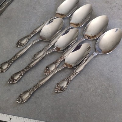 West Bend USA Edelstahl Oneida Besteck 7 kleine Dessertlöffel 