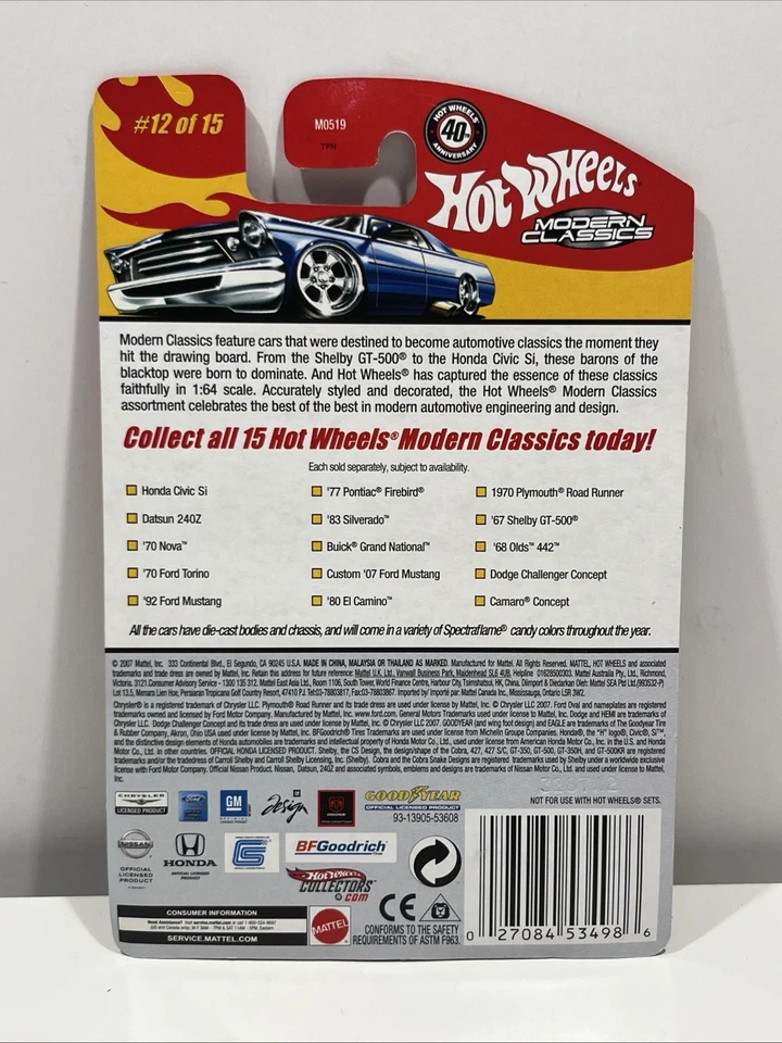 Hot Wheels Modern Classics #12 1967 Shelby GT-500 Red 2007 I23 - Image 3 of 4