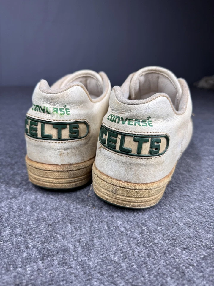 Zapatos De Colección Boston Celtics Para Hombre 10.5 Blanco Verde NBA Baloncesto Converse Años 80 Foto 4 de 4