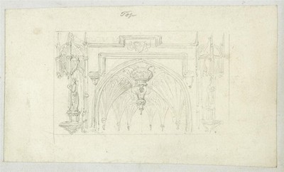 Frederick William Fairholt Miniaturzeichnung Grand Tour Architekturstudie 7