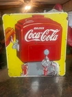 Antique 1940 Coca Cola Sign, Porcelain, Vintage, Double Sided
