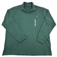 Polo Ralph Lauren Big  Tall Mens 2XLT 1/4 Zip Sweater Green NWOT