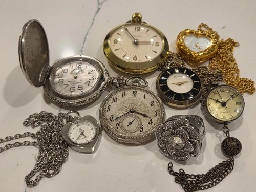 Hamilton, Satellite, Embassy by Gruen, Lavorne Vintage Pocket Watches Lot