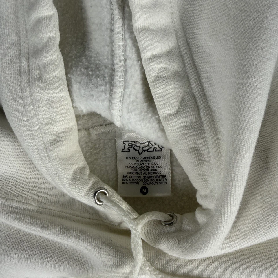 Fox Racing Hoodie Womens Medium White Vintage Pullover Cropped Boxy Motocross MX - Image 4 of 4