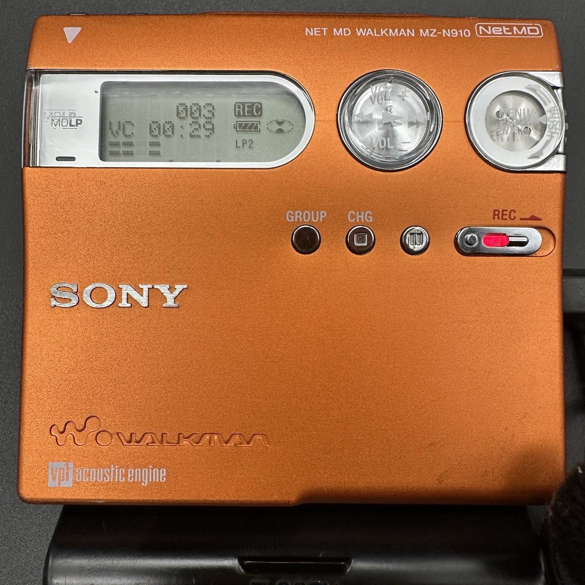 SONY MZ-N910 NET MD WALKMAN Orange Fully Tested Working | eBay