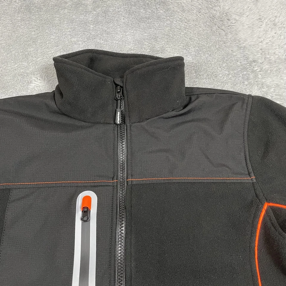 RefrigiWear Jacket Mens Medium* Black Orange Full Zip Fleece Lined Workwear - Image 3 of 4