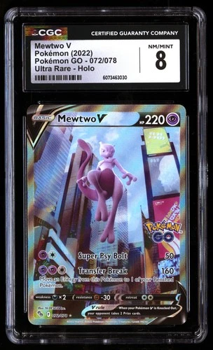 CGC 8 Mewtwo V 072/078 Pokémon Pok^Mon Go 2022 English