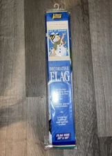 New Sealed Meadow Creek Decorative Flag Let it Snow Snowman 28" X 40"