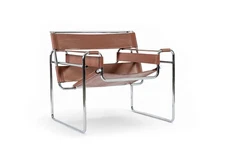 Mid Century Wassily Brown Lounge Chair by Marcel Breuer for Gavina