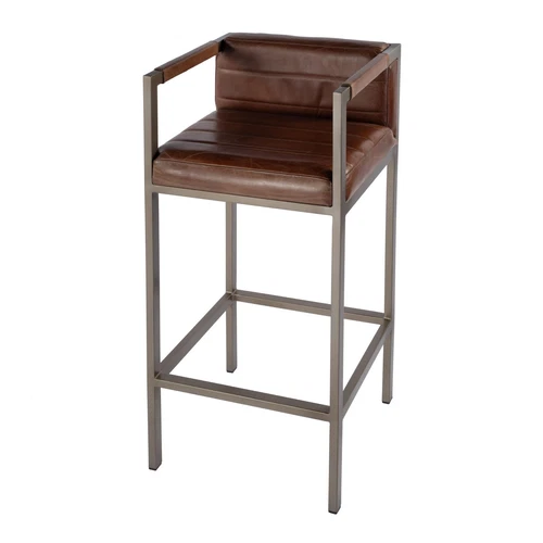 Butler Specialty Company Dennis 31 in. Seat Height Leather Accent Stool in Brown - Picture 2 of 7
