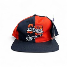 Vintage 90s Syracuse University Starter Snapback Hat Cap Black Orange 6 Panel