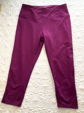 Layer 8 Women XL Red Quick Dry Leggings Pants Athletic Yoga Gym 7/8 Length