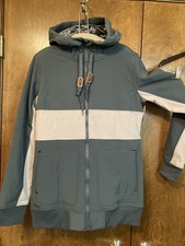 Large Empyre Hooded Jacket New Fleece Lined Blue Tan Junior Warm Ski Coat Teen