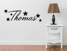Personalised Name Stars Wall Art Sticker Decal Boys Bedroom Nursery Home Decor
