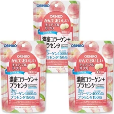 ORIHIRO Chewable Supplement Collagen + Placenta 90 Tablets × 3 Made in Japan