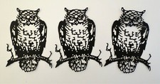 Halloween Owl Owls Intricate Silhouette Die Cut Scrapbook Embellishment 3pc