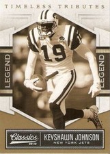 KEYSHAWN JOHNSON GOLD SERIAL /50 2010 CLASSICS TIMELESS TRIBUTES LEGEND 232 JETS