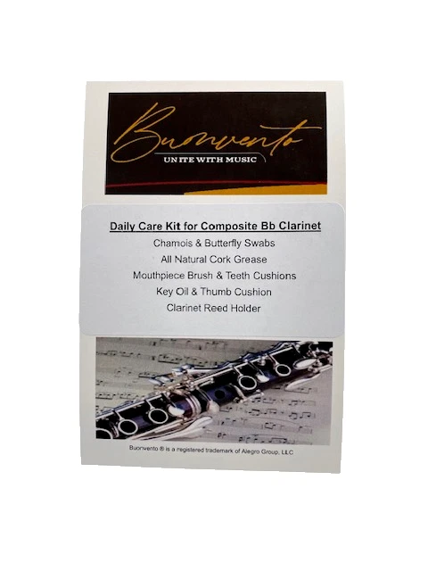 Kit de cuidado diario Buonvento para clarinete compuesto: hisopo, aceite clave, grasa de corcho... Foto 2 de 4