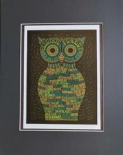 Todd Slater "Electric Forest Festival Owl Poster Print Matted offset Litho 2015