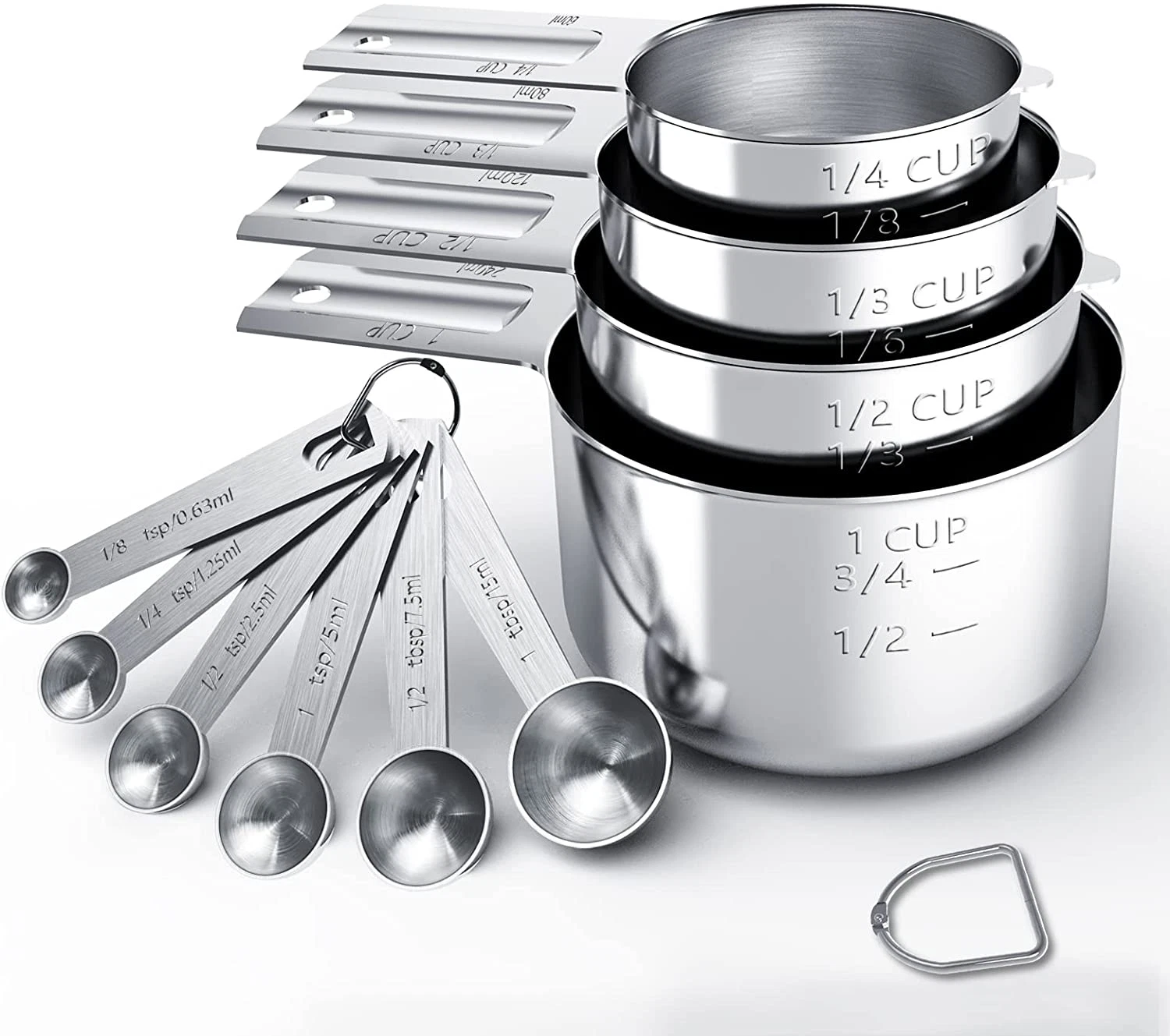Stainless Steel Measuring Cups & Spoons Set, Cups and Spoons,Kitchen Gadgets for