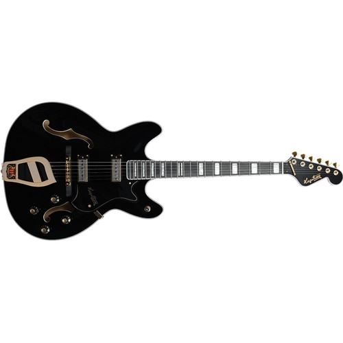 Hagstrom '67 Viking II Hollow-Body Guitar, Resinator Fretboard, Black Gloss