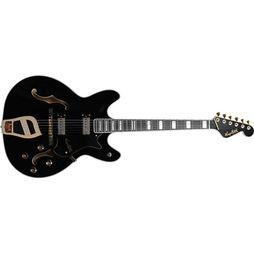 Hagstrom '67 Viking II Hohlkörpergitarre, Harz-Griffbrett, schwarz glänzend - Bild 1 von 2