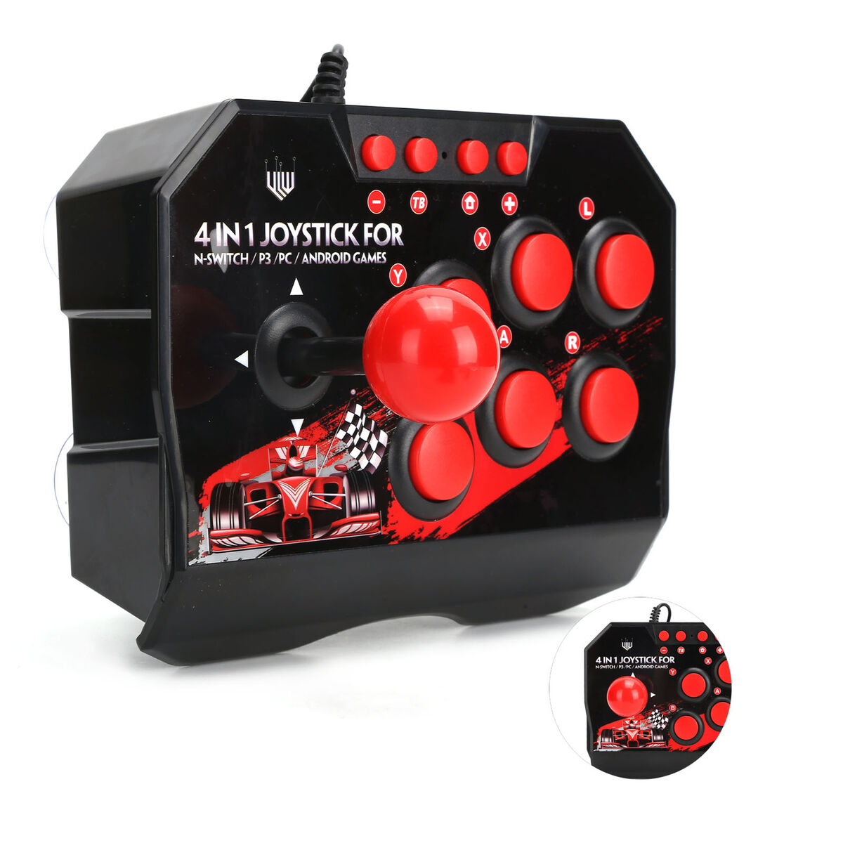 Portable Arcade Fight Stick, Arcade Fighting Stick Fighter USB Joystick  Stick Buttons Controller for Switch/PC/PS3