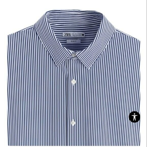 NEW ZARA STRIPED STRETCH SHIRT NAVY / WHITE | 7545/407 | eBay NEW ZARA STRIPED STRETCH SHIRT NAVY / WHITE | 7545/407 | eBay