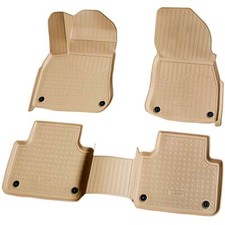 3D Gummi Fussmatten für AUDI Q7 | Typ 4M | ab BJ 2015> | beige mit Rand