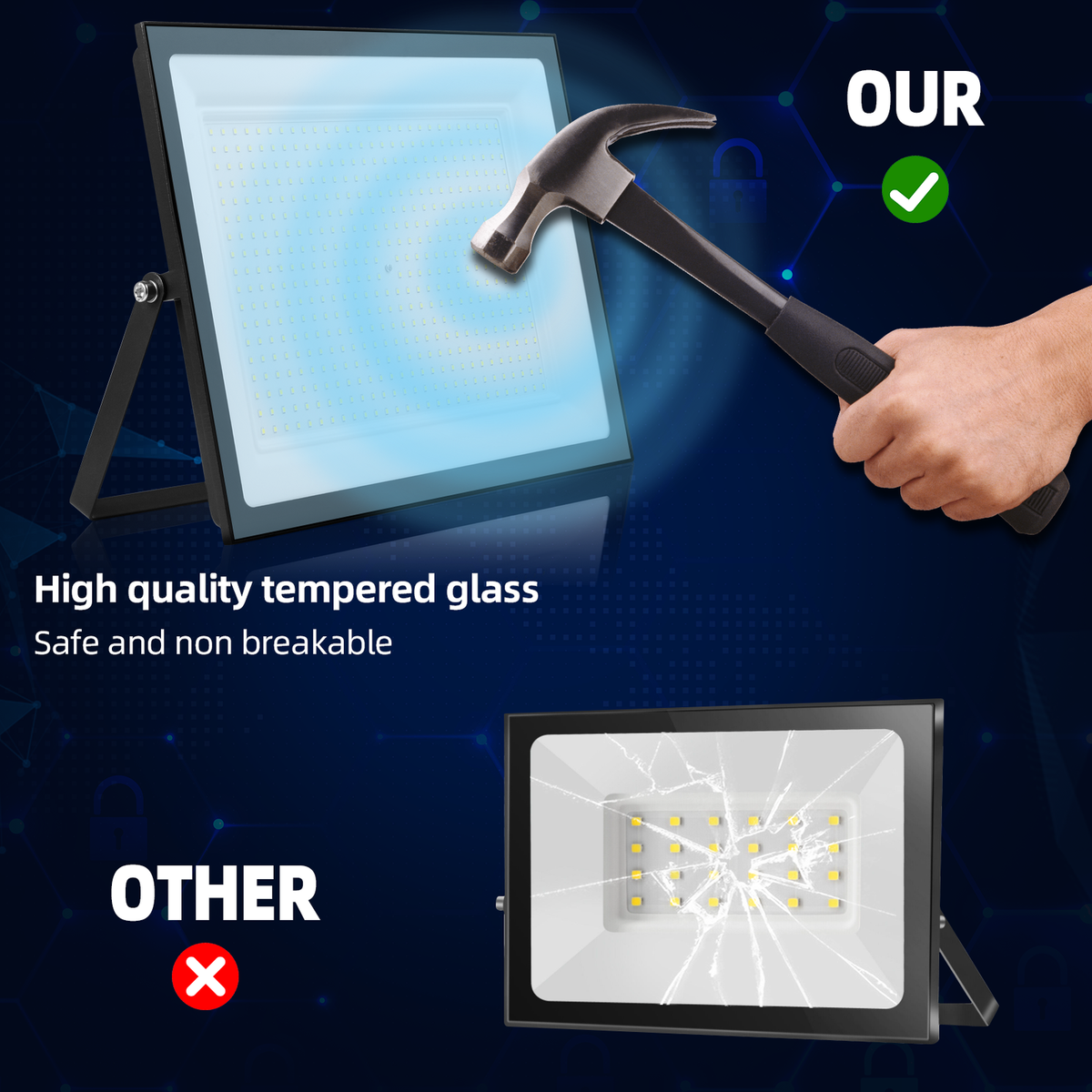 Projecteur LED Extérieur 10-500W IP66 - Fluter Pour Jardin, Terrasse, Allée, Lumière Froide Ou Chaude