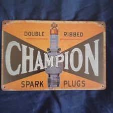 8"X12" Metal Sign Man Cave Wall Art Garage Bar Champion Plugs Oil Gas Station