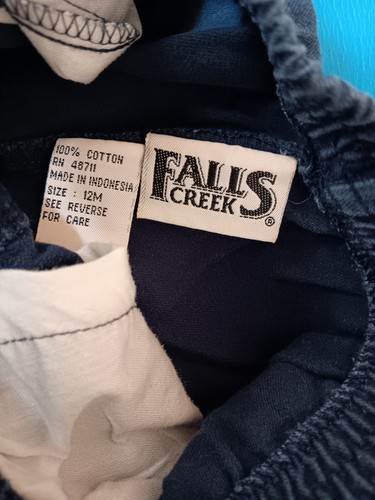 pants 12 months Vintage Falls Creek navy blue soft baby boys - Picture 3 of 3