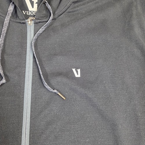 Felpa con cappuccio Vuori uomo XXL nera Jackson elasticizzata allenamento zip intera logo - Foto 6 di 9