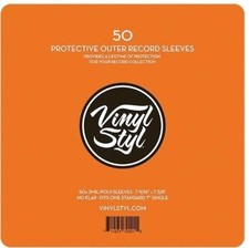 Vinyl Styl - 50 Pack Protective Outer Single Record Sleeves Prot ALL DUTIES PAID